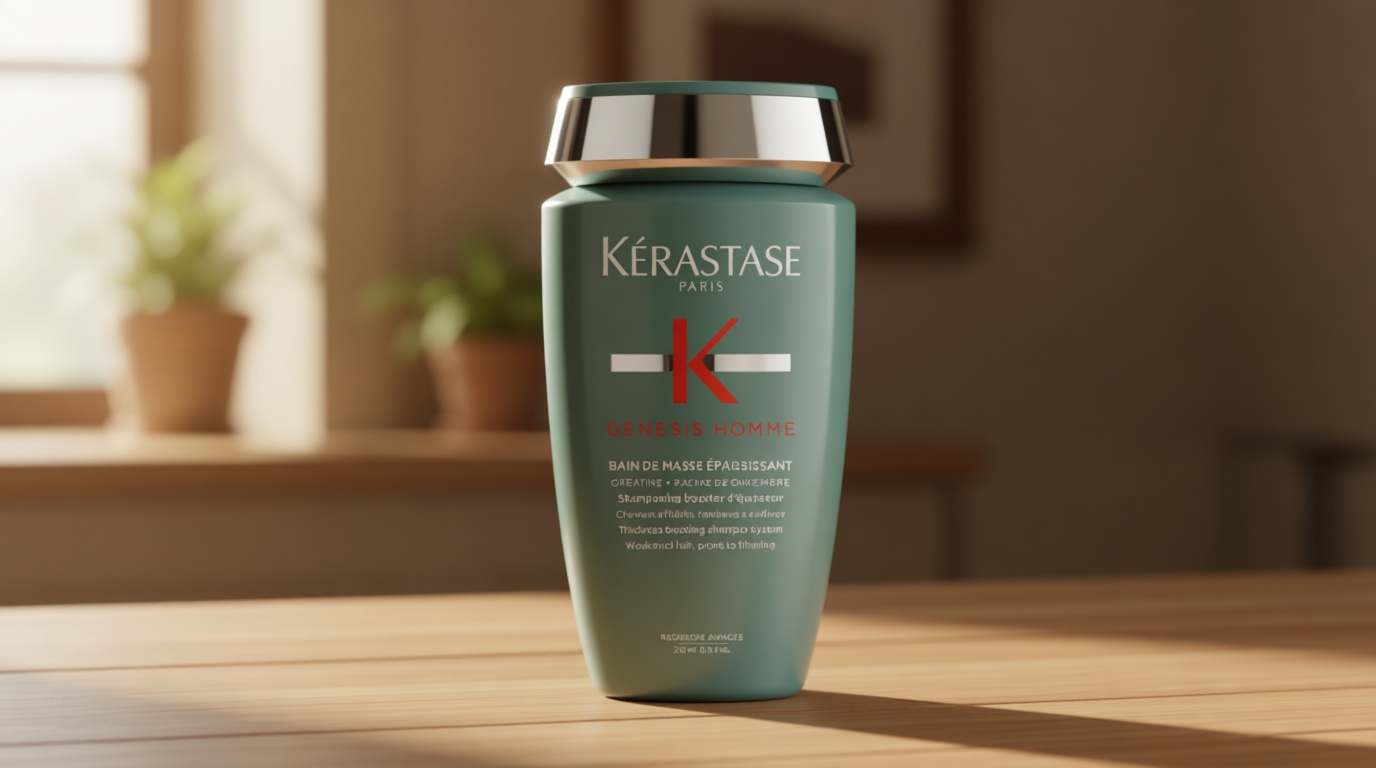 Kerastase Genesis Homme Bain De Masse Shampoo For Men - Thickening & Strengthening Shampoo, Cleanses Weakened Hair & Scalp, 8.5 Fl Oz