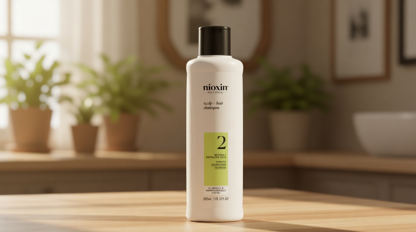 Nioxin System 2 Scalp + Hair Thickening Shampoo for Natural Hair with Progressed Thinning | Cleanse & Boost Hair Density with Niacinamide & Biotin