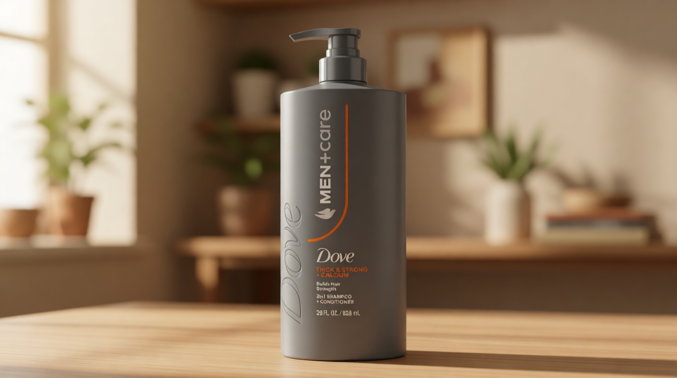 DOVE MEN + CARE Shampoo 1 count Thick & Strong, Builds Hair Strength, with Calcium 28 Fl oz