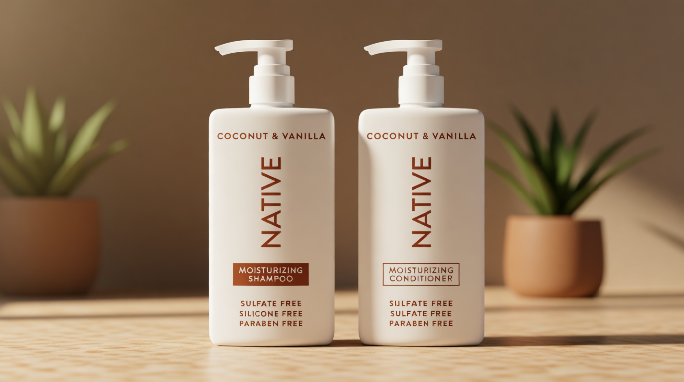 Native Coconut & Vanilla Shampoo and Conditioner Contain Naturally Derived Ingredients | All Hair Types, Color & Treated, Fine to Dry Damaged, Sulfate & Dye Free - 2-Pack