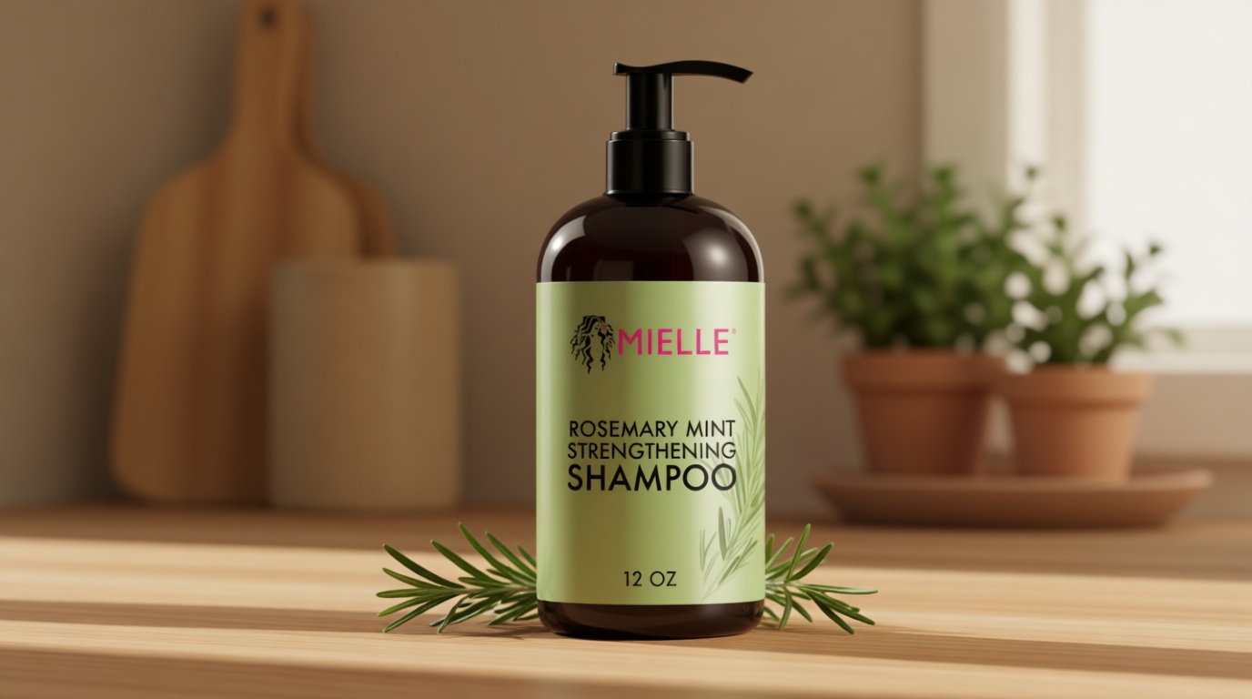 Mielle Organics Rosemary Mint Hair Strengthening Biotin Shampoo - Moisturizing Hair Shampoo for Women and Men to Gently Cleanse, Repair & Protect Strands (12 oz)