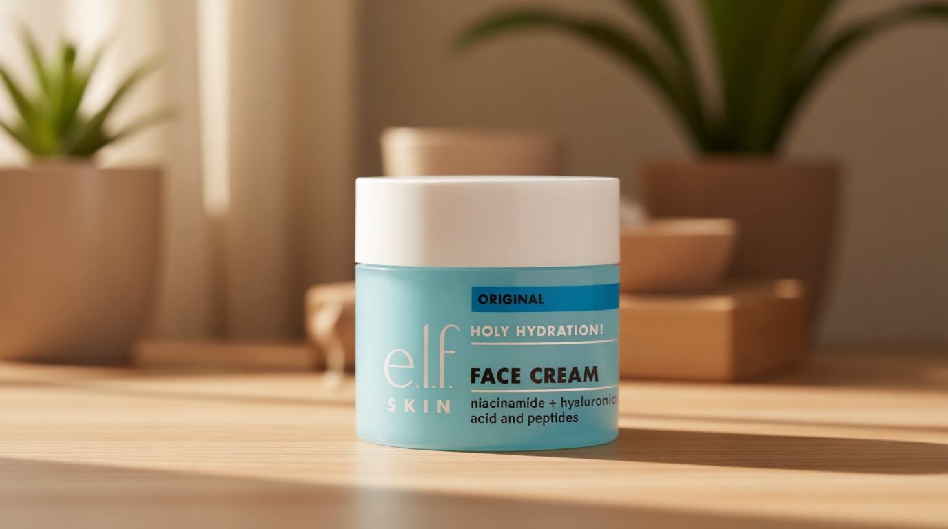 e.l.f. SKIN Holy Hydration! Face Cream with Hyaluronic Acid, Niacinamide & Peptides, Nourishing & Plumping Moisturizer, Vegan & Cruelty-Free