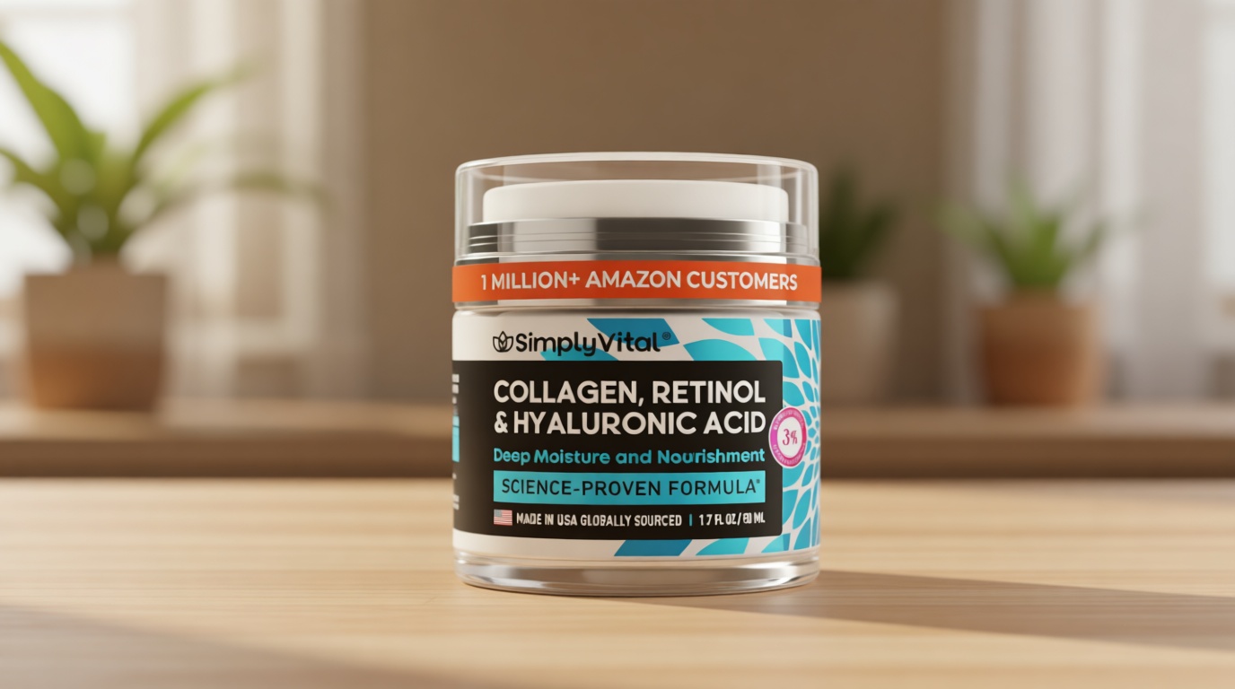 Anti-Aging Face Moisturizer with Retinol, Collagen & Hyaluronic Acid - Made in USA - Moisturizer Face Cream for Women & Men - Firming & Hydrating Neck Cream - Day & Night Skin Care - 1.7 fl oz ClimatePartner certified