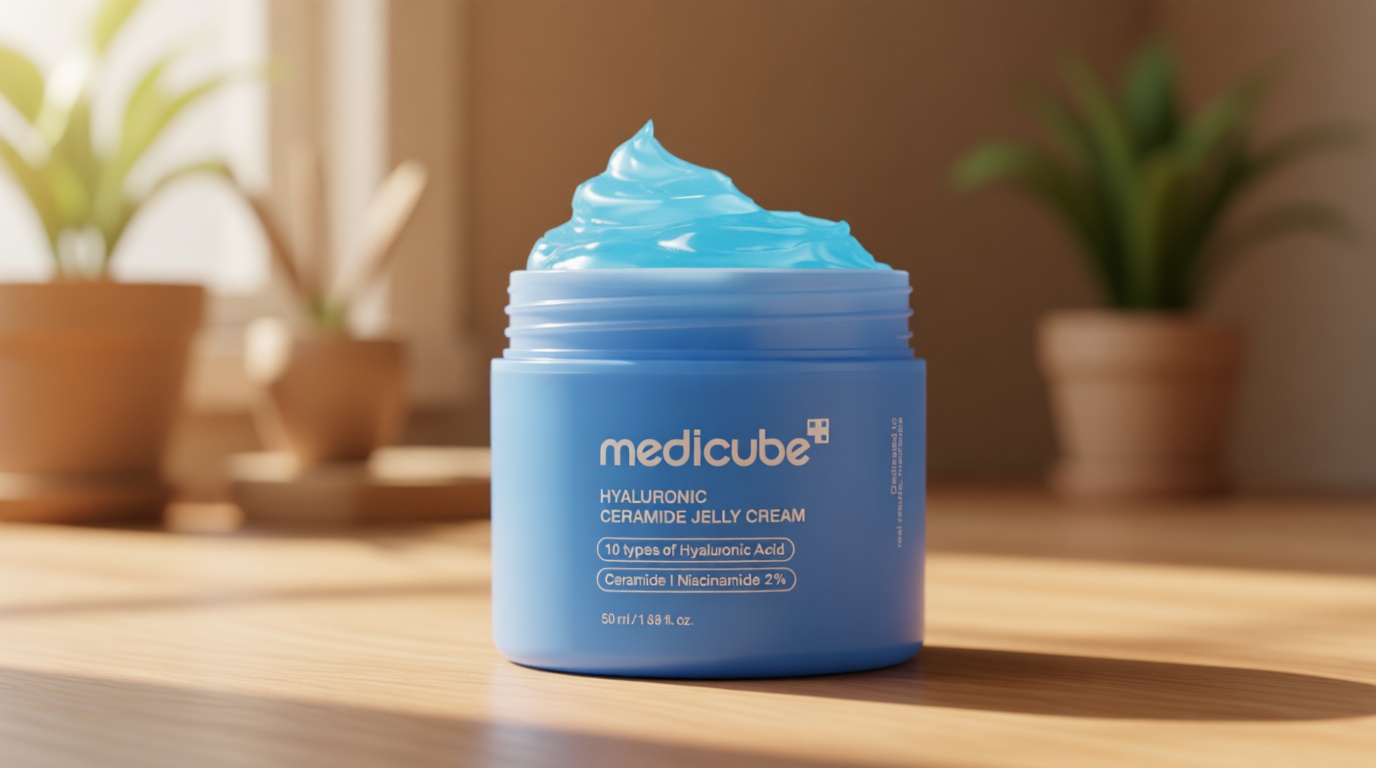 medicube Jelly Cream with Hyaluronic Acid | Daily Moisturizer for All Skin Types | Long-lasting Hydration with Hyaluronic Acid, Ceramides, Multi Peptides | Supports Skin's Natural Barrier | 1.69 fl.oz