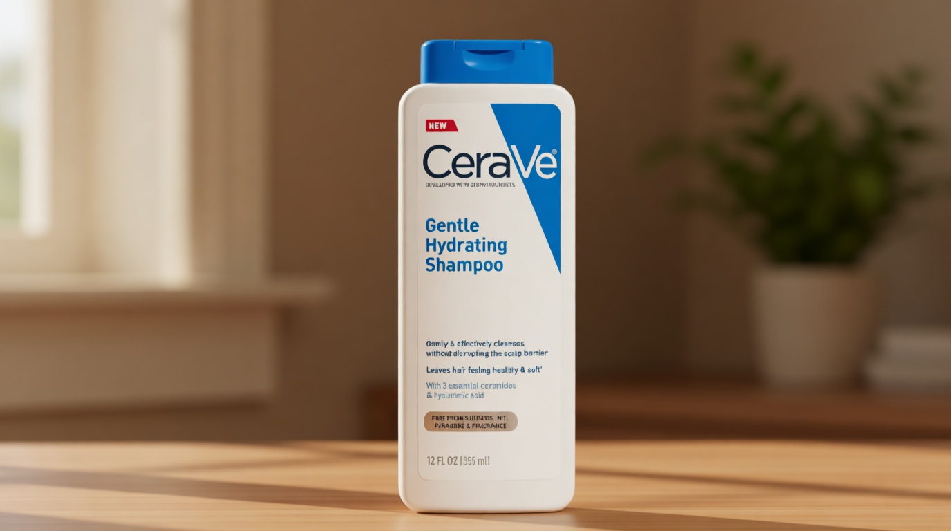 CeraVe Gentle Hydrating Shampoo, With Ceramides, Niacinamide & Hyaluronic Acid For Soft, Healthy Looking Hair & Scalp, Sulfate Free & Color Safe Shampoo, For All Hair Types, 12 Oz