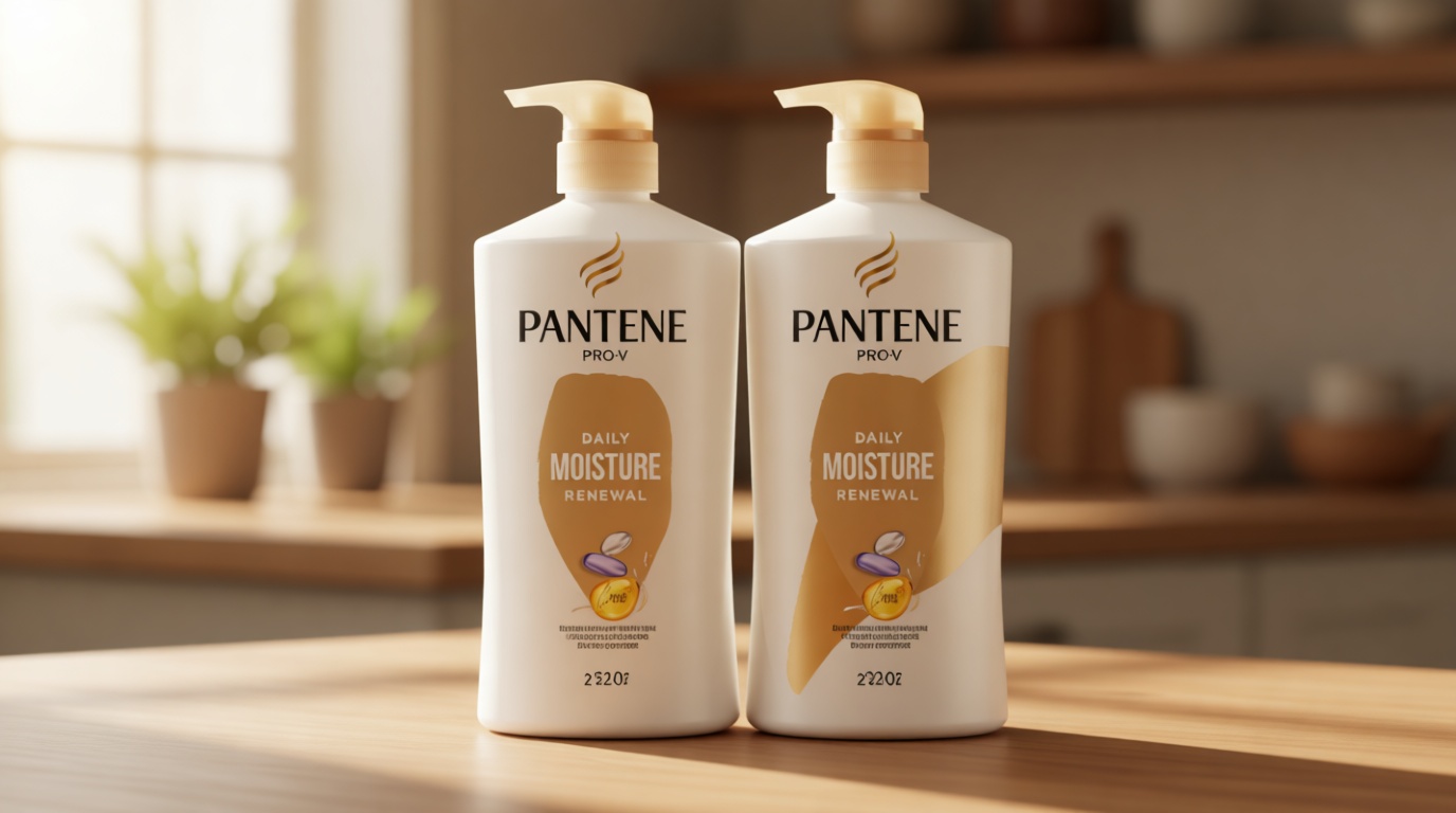 Pantene Shampoo & Conditioner Set, Daily Moisture Renewal - Pro-V Nutrients for Dry, Color-Treated, Straight to Curly Hair, 72-Hour Hydration & Softness, 52.8 Oz Total + Miracle Rescue Shot (0.5 Oz)