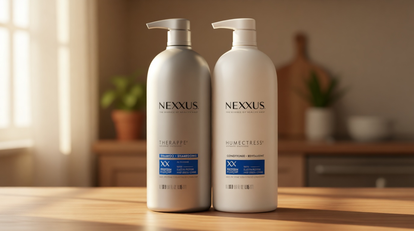 Nexxus Shampoo and Conditioner Therappe Humectress 2 Count for Dry Hair Silicone-Free, Moisturizing Caviar Complex and Elastin Protein for thicker and stronger hair 33.8 oz