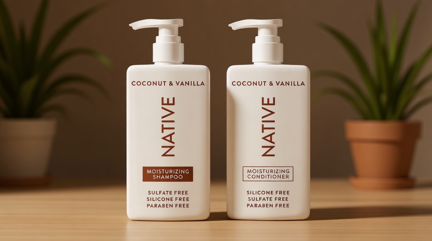 Native Coconut & Vanilla Shampoo and Conditioner Contain Naturally Derived Ingredients | All Hair Types, Color & Treated, Fine to Dry Damaged, Sulfate & Dye Free - 2-Pack
