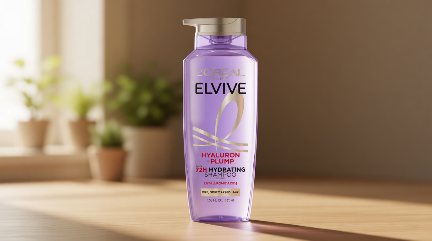 L'Oreal Paris Elvive Hyaluron Plump Hydrating Shampoo for Dehydrated, Dry Hair Infused with Hyaluronic Acid Care Complex, Paraben-Free, 12.6 Fl Oz