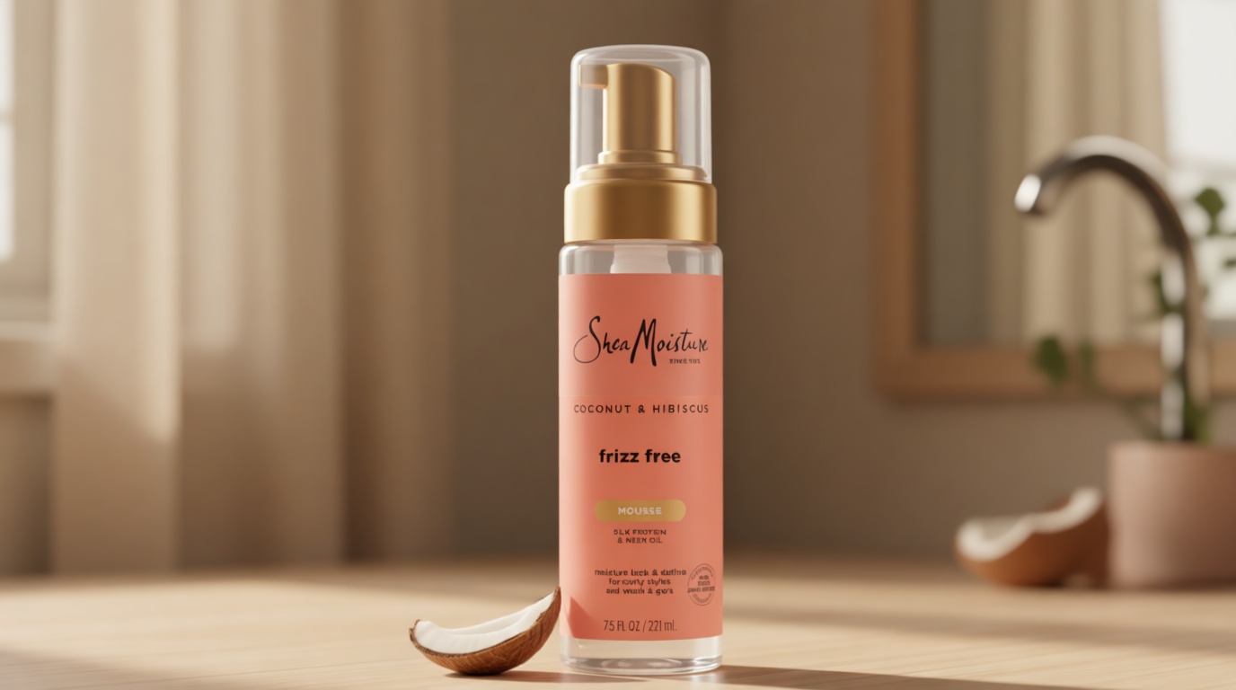 SheaMoisture Curl Mousse for Curly Hair, Coconut & Hibiscus Styling Mousse for Frizz Control & Volume, with Shea Butter, 7.5 oz