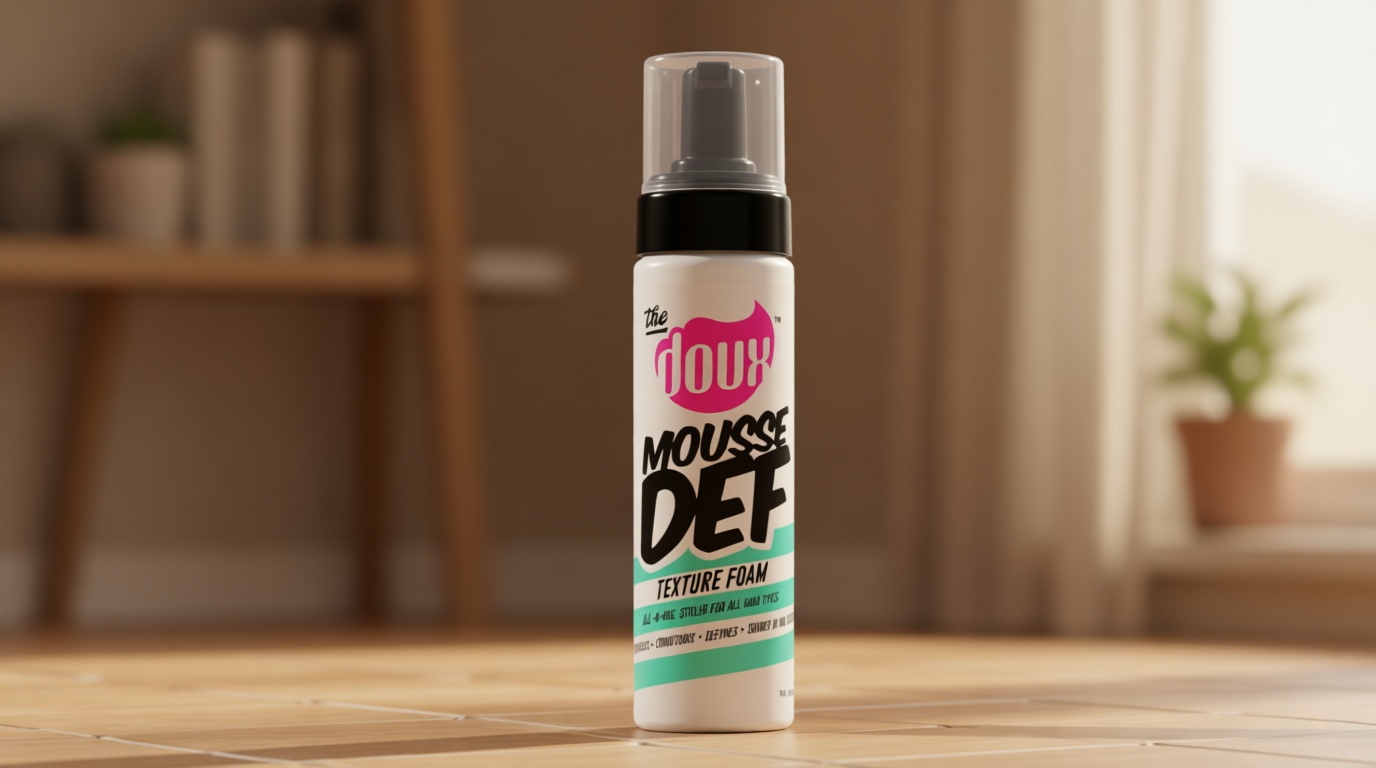 The Doux Multi-Use Mousse for Curly Hair – The Doux Mousse Def Texture Foam for Styling, Curl Definition, Volume & Shine – Curl Cream Alternative for Textured Hair & Natural Hair Styles
