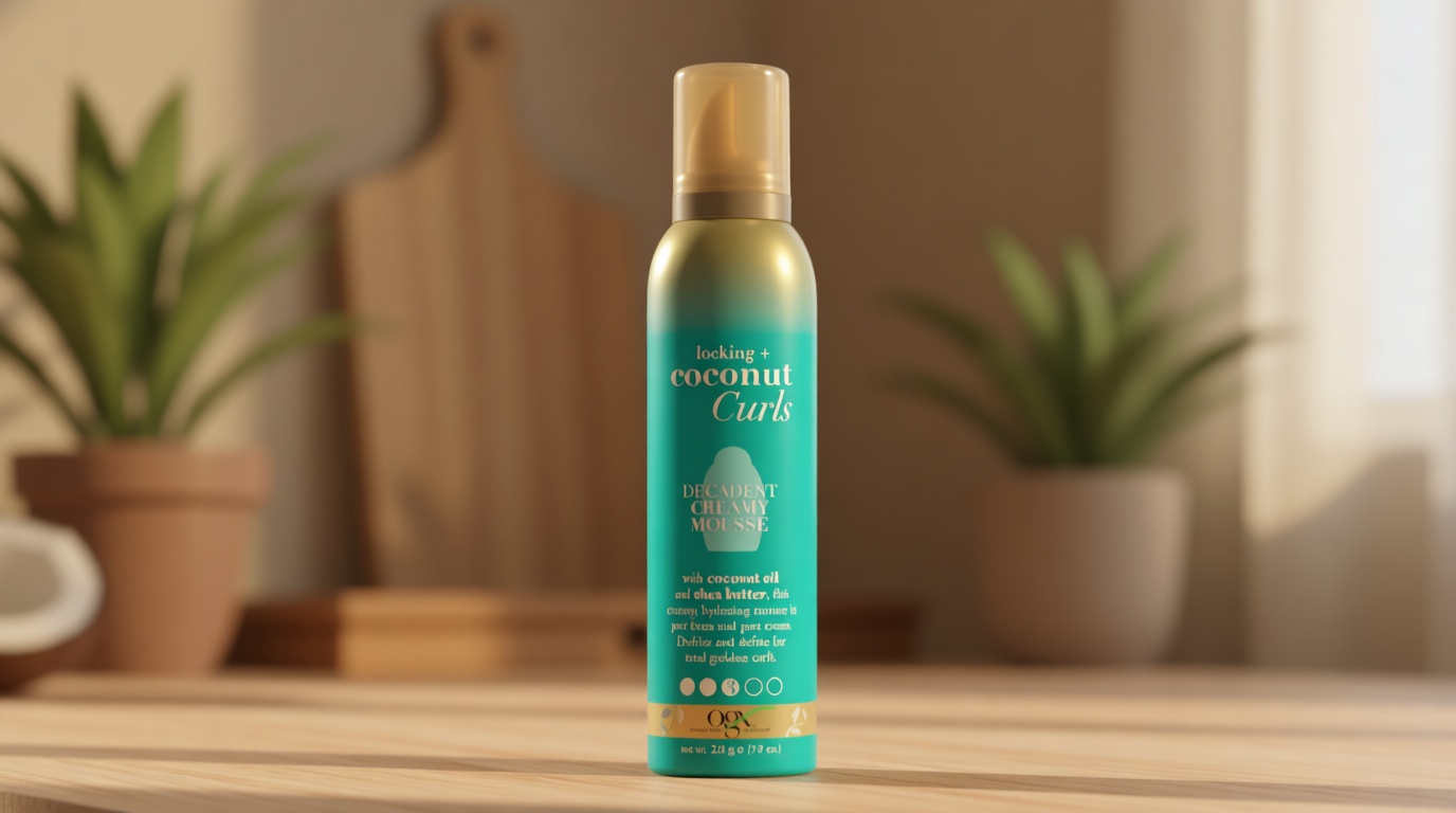 OGX Locking + Coconut Curls Decadent Creamy Mousse, 7.9 Ounce
