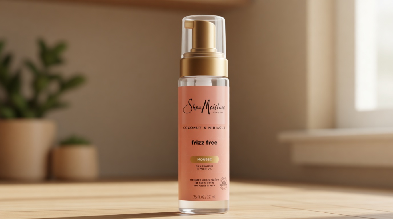 SheaMoisture Curl Mousse Coconut and Hibiscus for Frizz Control Styling Mousse with Shea Butter 7.5 oz