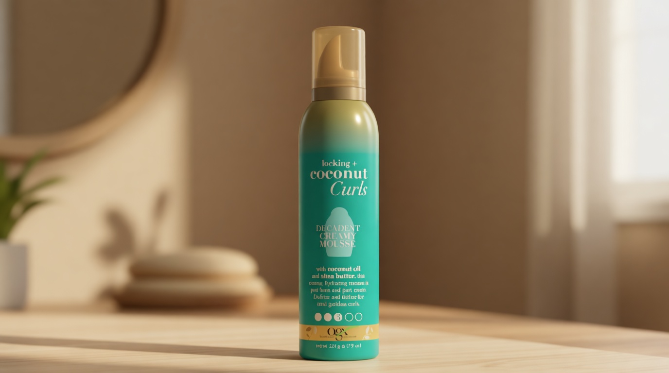 OGX Locking + Coconut Curls Decadent Creamy Mousse, 7.9 Ounce