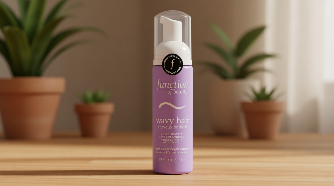 Function of Beauty Wavy Hair Mousse for Styling - Anti-Frizz Hair Styler Adds Volume & Defines Natural Waves - Volumizing & Texturizing Lightweight Styling Foam with Flexible Hold - Hair Care Products