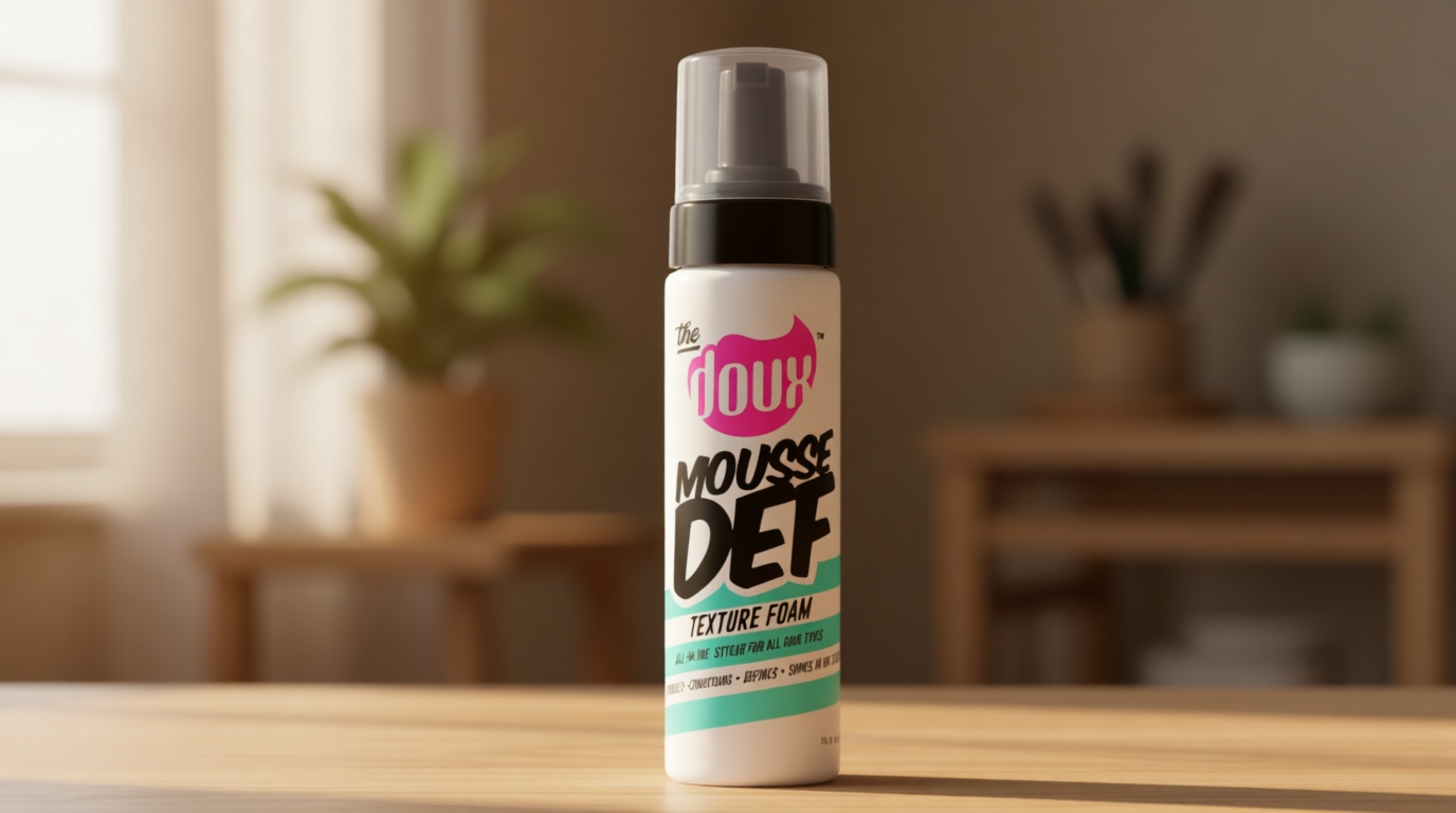 The Doux Multi-Use Mousse for Curly Hair – The Doux Mousse Def Texture Foam for Styling, Curl Definition, Volume & Shine – Curl Cream Alternative for Textured Hair & Natural Hair Styles