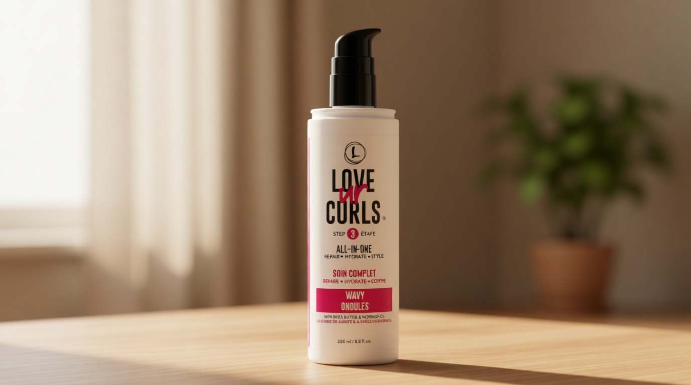 Love Ur Curls LUS Brands All-in-One Styler for Natural Wavy Textured Hair 8.5 oz - Repair, Hydrate, Style in One Easy Step - No Crunch Non-Sticky Hair Care with Shea Butter and Moringa | Repair, Hydrate, No Crunch, Non-Sticky