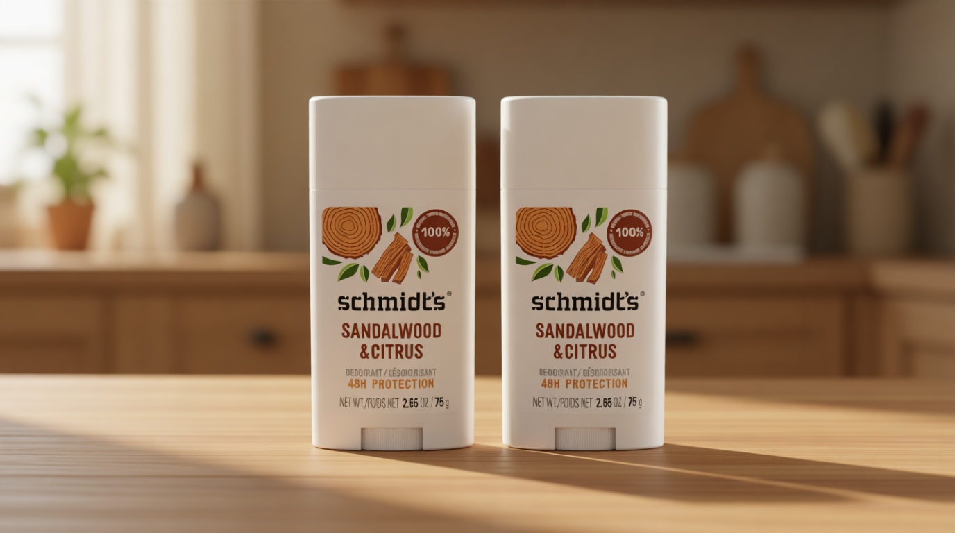 Schmidt's Aluminum-Free Vegan Deodorant Sandalwood & Citrus 2 Count for Women and Men, with 24 Hour Odor Protection, Natural Ingredients, Cruelty-Free, 2.65 oz