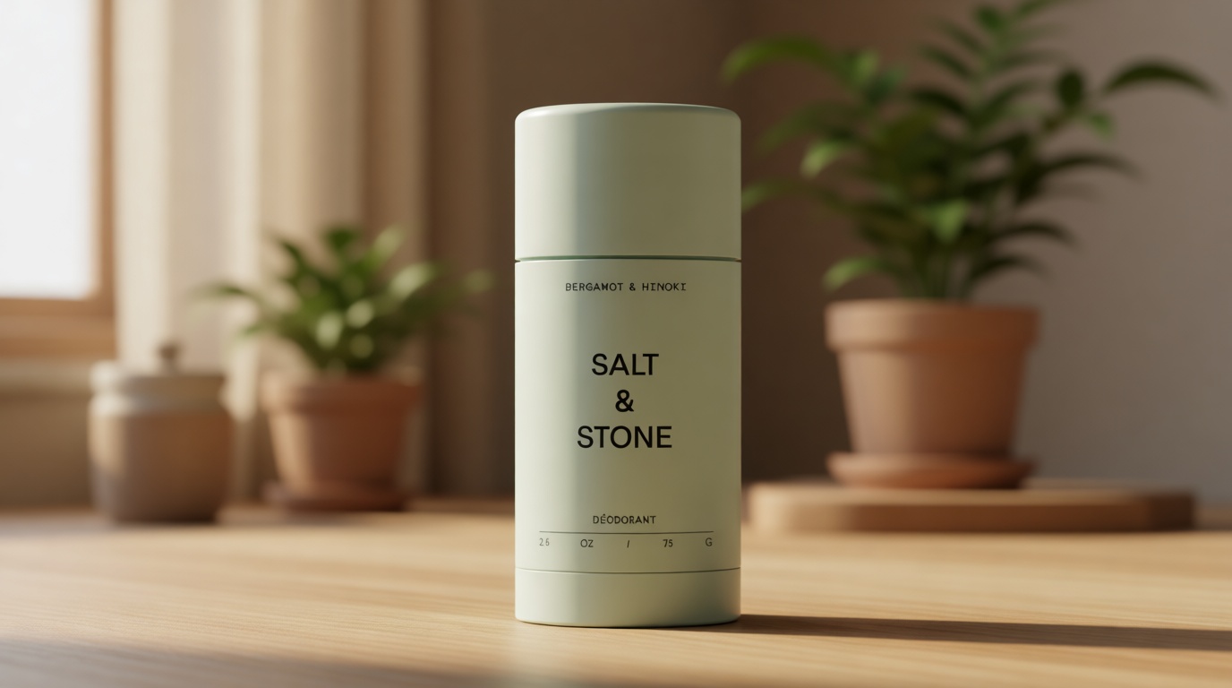 Salt & Stone Aluminum Free Deodorant | Extra Strength 48 Hour Protection for Women & Men | Made with Seaweed Extracts, Niacinamide & Prebiotics | Bergamot & Hinoki