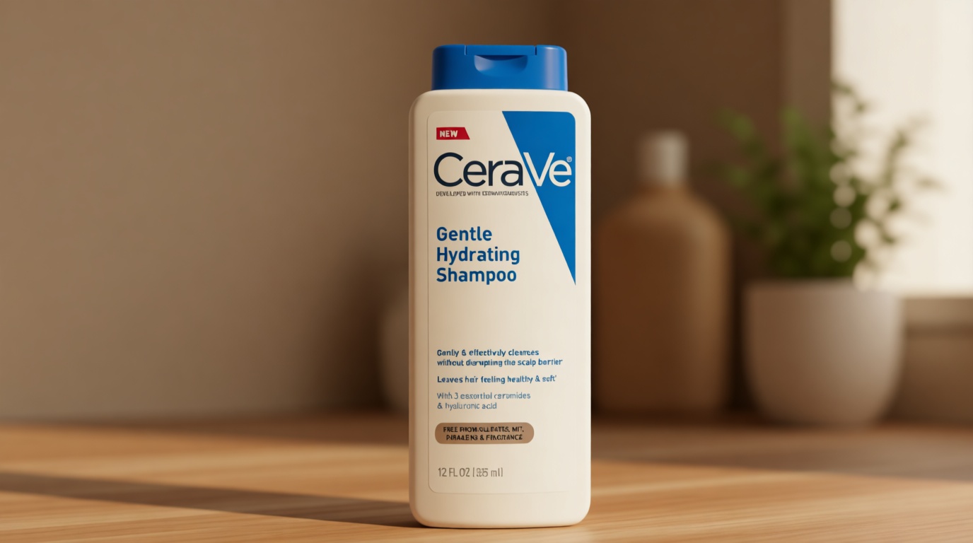 CeraVe Gentle Hydrating Shampoo, With Ceramides, Niacinamide & Hyaluronic Acid For Soft, Healthy Looking Hair & Scalp, Sulfate Free & Color Safe Shampoo, For All Hair Types, 12 Oz