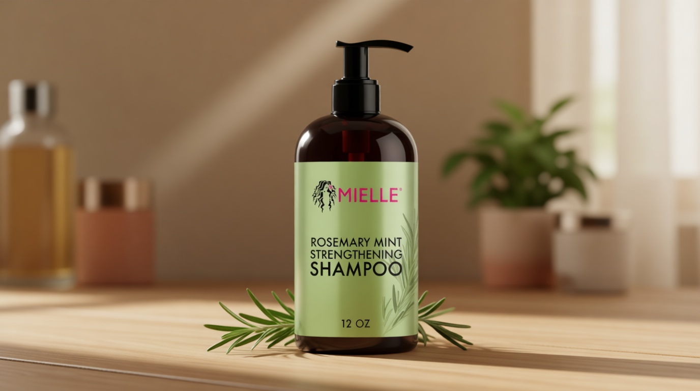 Mielle Organics Rosemary Mint Hair Strengthening Biotin Shampoo - Moisturizing Hair Shampoo for Women and Men to Gently Cleanse, Repair & Protect Strands (12 oz)