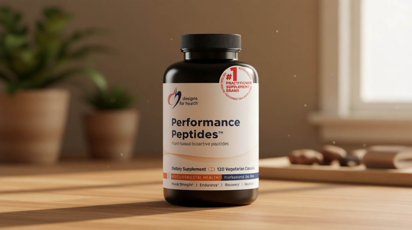 Designs for Health Performance Peptides - Supports Muscle Health, Healthy Aging & Body Composition - Plant-Based Peptide Muscle Recovery Supplements (120 Capsules)