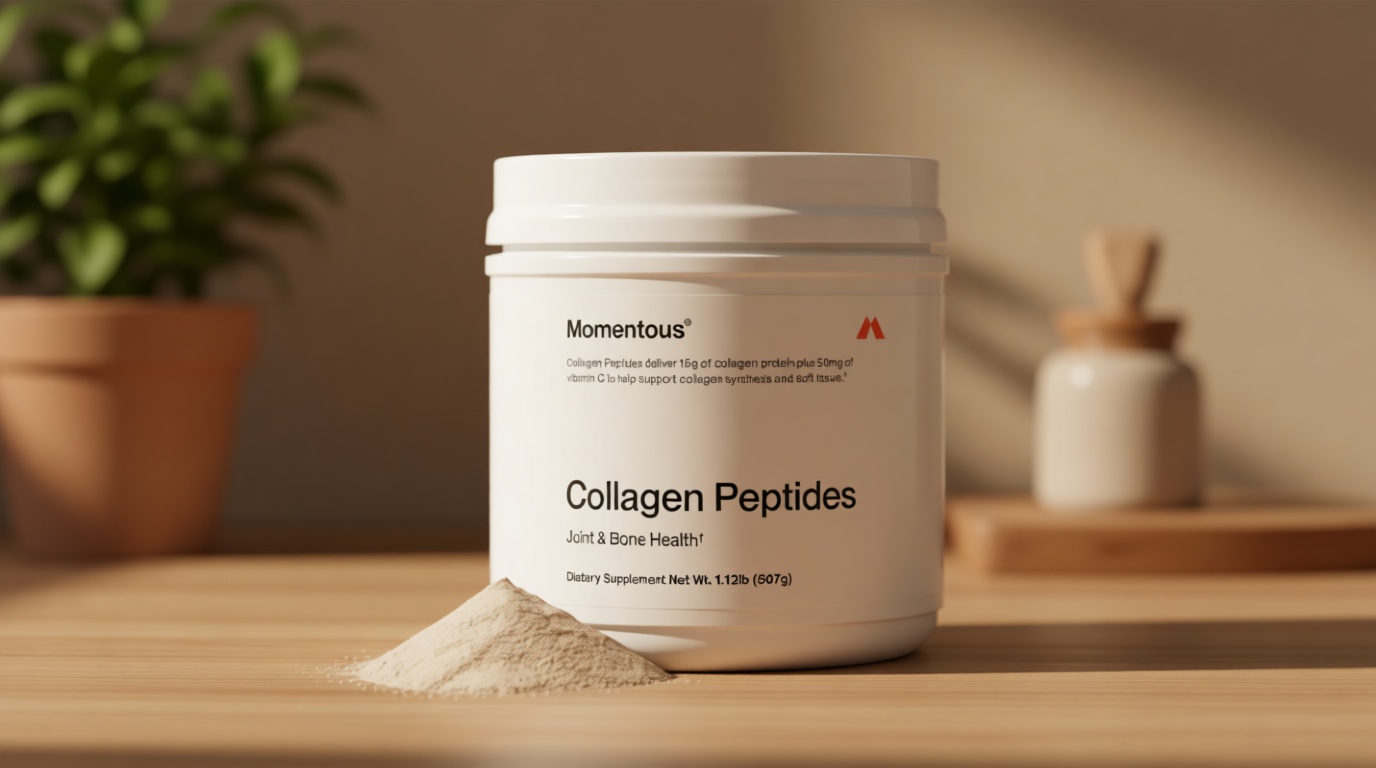 Momentous Grass-Fed Collagen Peptides Powder - Collagen Protein Powder with Fortigel & Vitamin C for Hair, Skin, Nails, & Joint Health Support - NSF Certified for Sport - Packaging May Vary