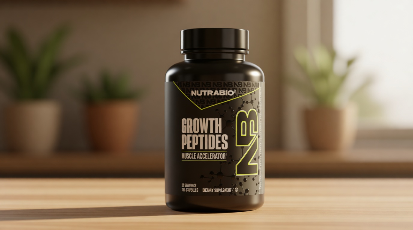 NutraBio Growth Peptides |Muscle Accelerator with DiLeucine & PeptiStrong | Peptides for Muscle Growth Men & Women- 28 Servings- 196 Capsules