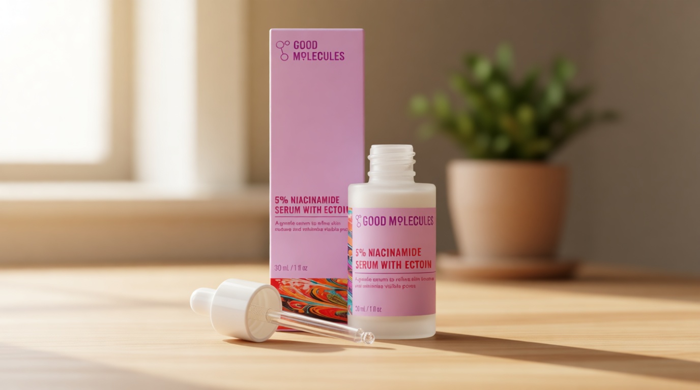 Good Molecules 5% Niacinamide Serum with Ectoin - Ultra Hydrating Serum to Target Enlarged Pores and Blemishes - Moisturizing, Pore Minimizer for Face - Skin Care