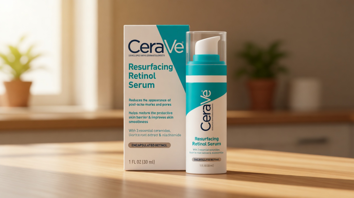 CeraVe Resurfacing Retinol Serum For Post Acne Marks, Formulated With Licorice Root Extract & Niacinamide, Brightening Serum & Pore Minimizer For Face, Post Acne Skin Barrier Repair, Non-Comedogenic