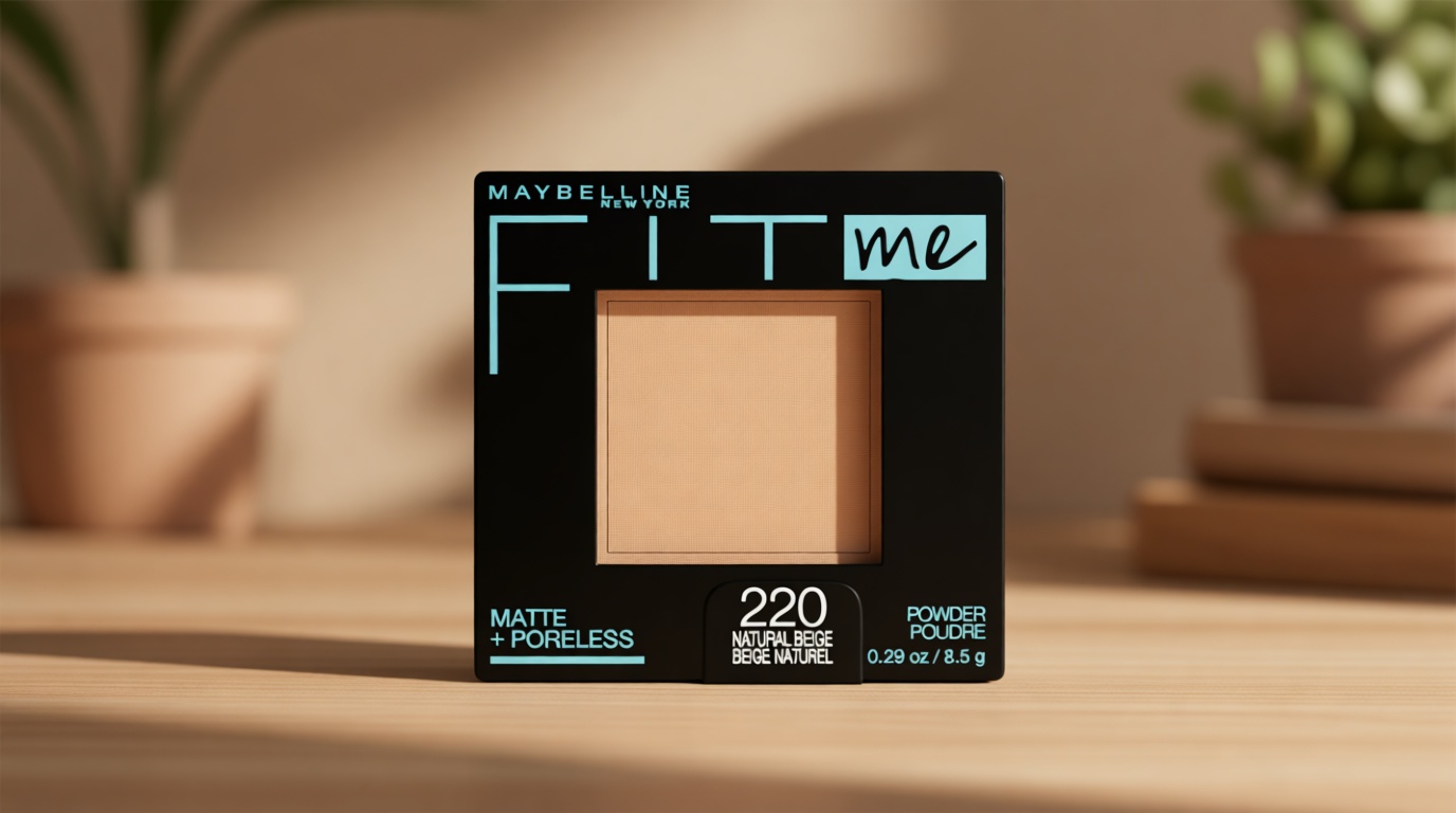 Maybelline Fit Me Matte + Poreless Pressed Face Powder Makeup & Setting Powder, Natural Beige, 1 Count