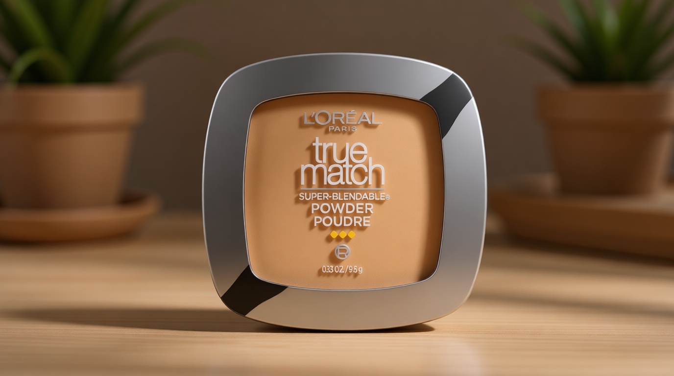 L'Oreal Paris True Match Super Blendable Oil Free Powder Foundation, W4 Light Medium, 0.33 oz, Packaging May Vary