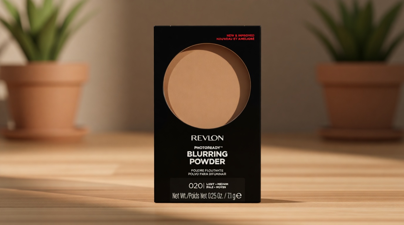 Revlon PhotoReady Blurring Face Powder Makeup, Longwear, Light-Medium Coverage with Flawless Finish, Shine & Oil-Free, 020 Light Medium, 0.25 oz