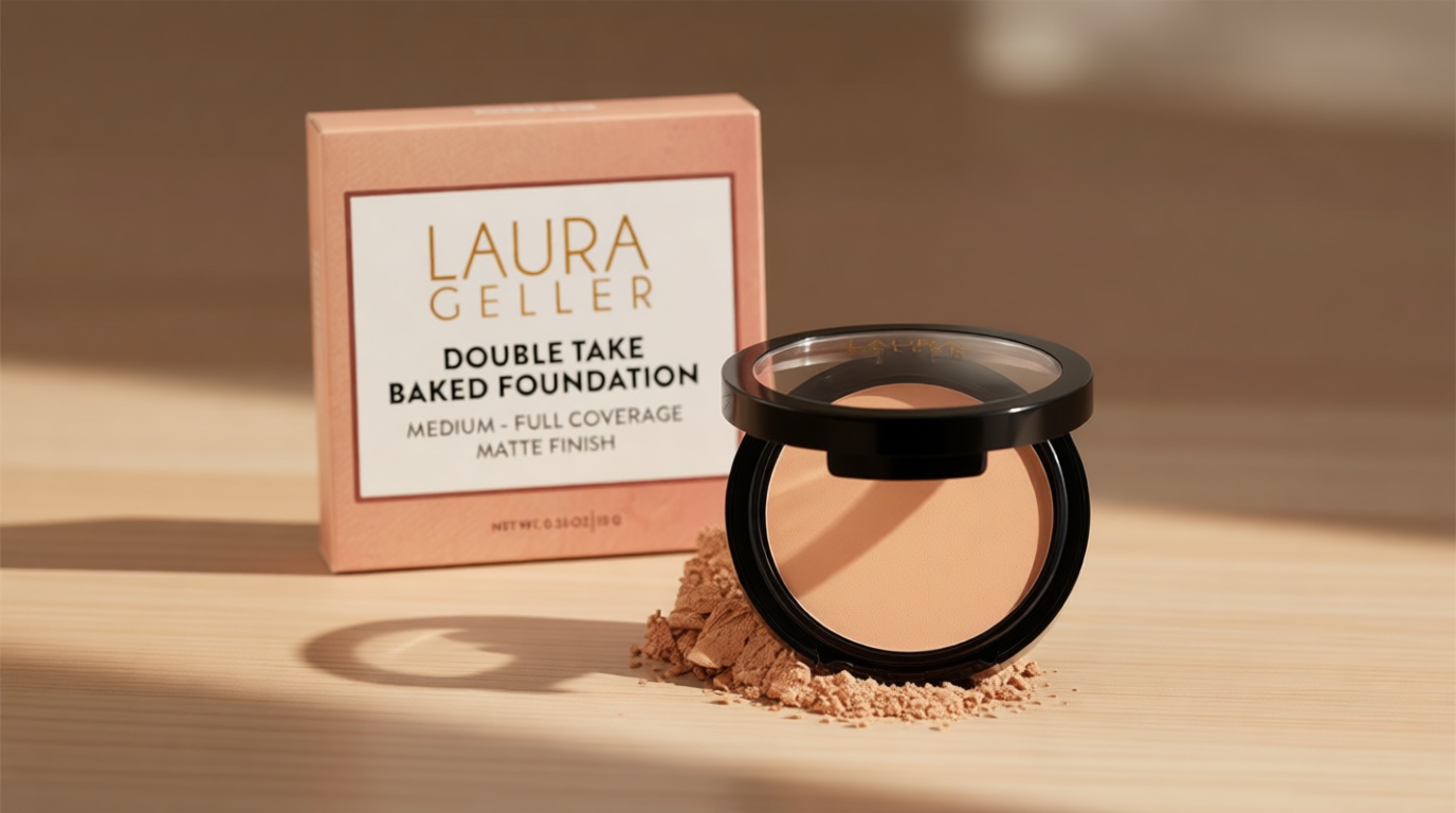 LAURA GELLER NEW YORK Baked Double Take Powder Foundation - Fair - Buildable Medium to Full Coverage - Matte Finish