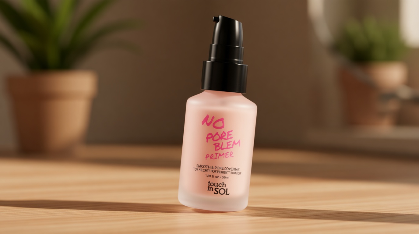 TOUCH IN SOL No Poreblem Primer – Pore Primer for Korean Makeup, Mattifying Primer for Oily Skin, Pore Eraser for Large Pores, Blurring Finish from K Beauty (1.01 fl.oz/30ml)