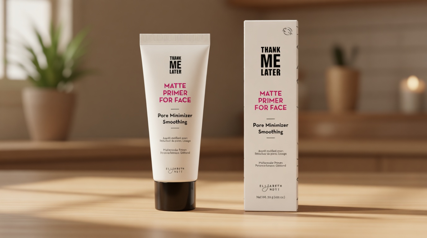 Elizabeth Mott Thank Me Later Face Primer - Mattifying Makeup Base Primer for Smooth Skin - Pore Minimizer, Helps Smooth Fine Lines - Long-Lasting, Lightweight, Leaping Bunny Certified, 30g