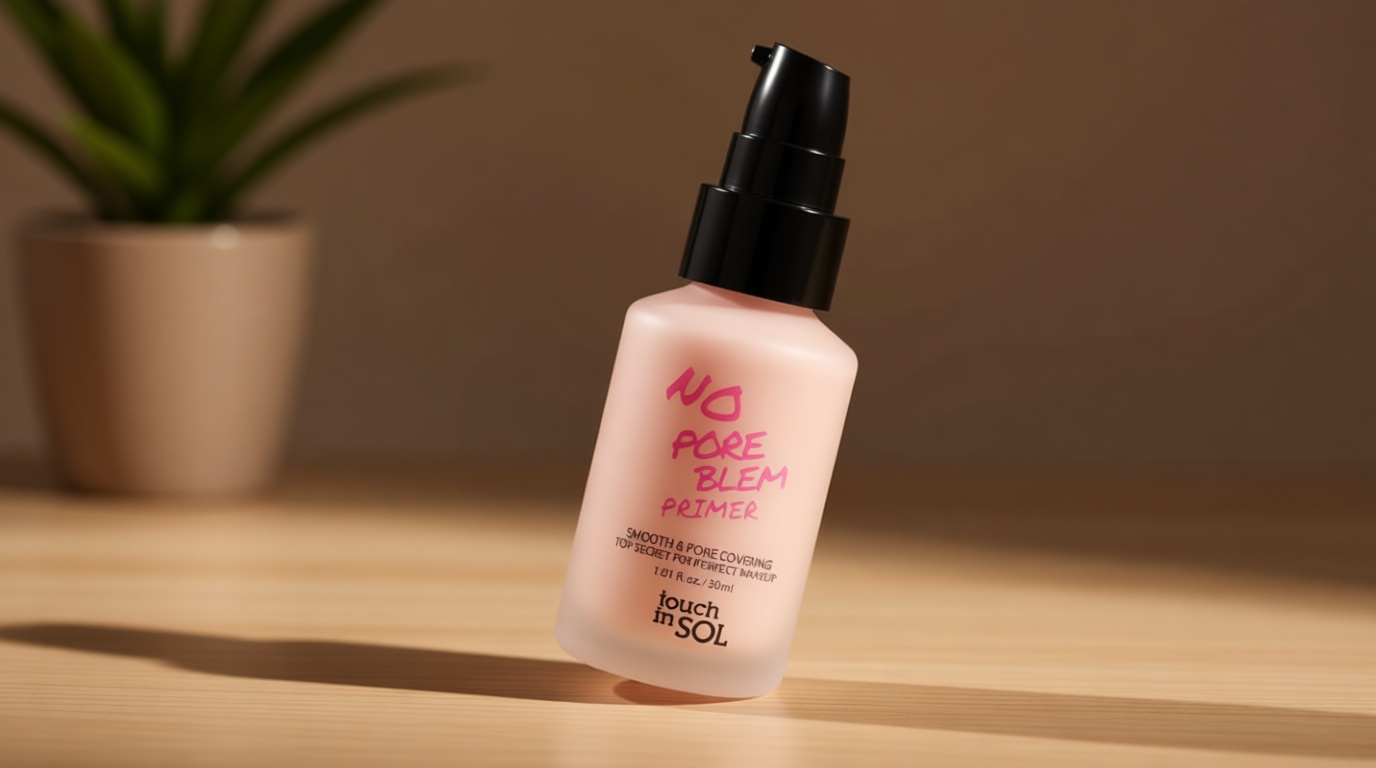 TOUCH IN SOL No Poreblem Primer – Pore Primer for Korean Makeup, Mattifying Primer for Oily Skin, Pore Eraser for Large Pores, Blurring Finish from K Beauty (1.01 fl.oz/30ml)