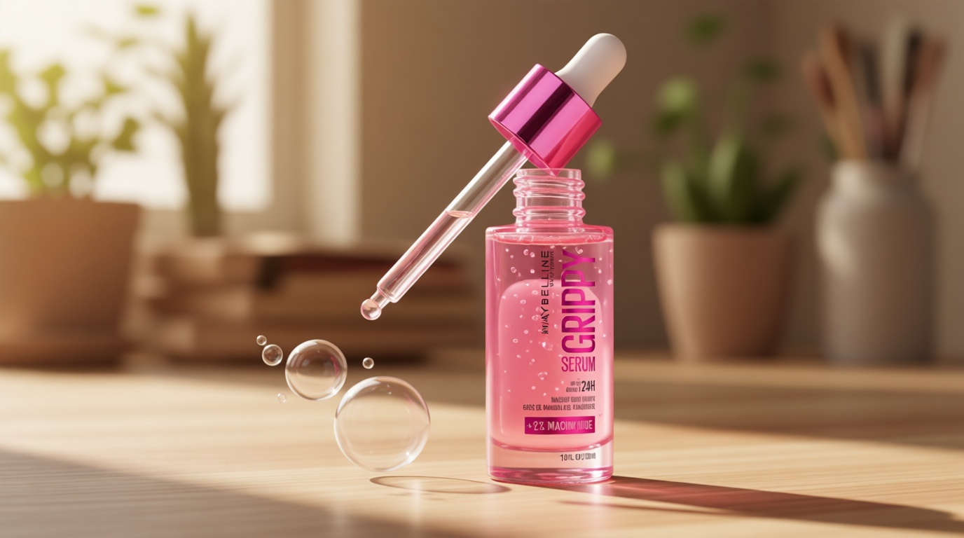 Maybelline Grippy Serum Primer, Hydrating Makeup Primer with 2% Niacinamide For Up To 24HR Make Up Wear, Clear, 1 Count