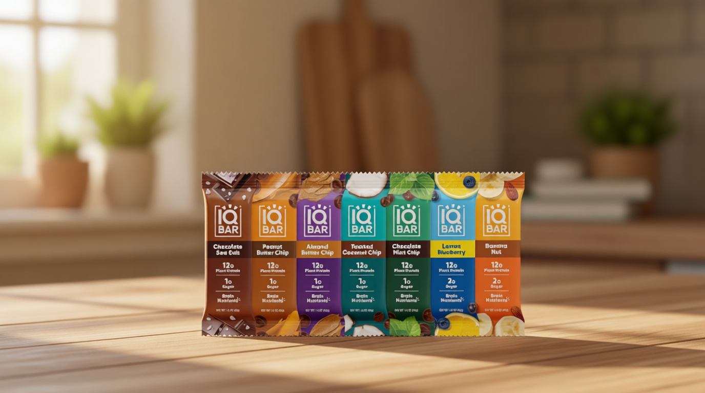 IQBAR Clean Plant Protein Bars - Bar Sampler - 7 Count - Keto, Vegan, High Fiber, Gluten and Dairy Free, Low Sugar Snack - Brain and Body Nutrients for Focus, Energy, Meal Replacement