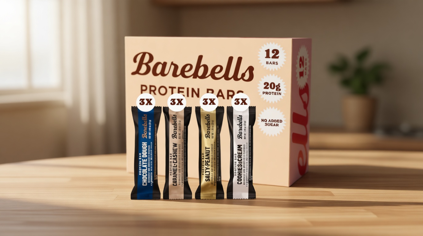 Barebells Protein Bars Variety Pack - 12 Count, 1.9oz Bars - Protein Snacks with 20g of High Protein - Chocolate Protein Bar with 1g of Total Sugars - Perfect on The Go Protein Snack & Breakfast Bars