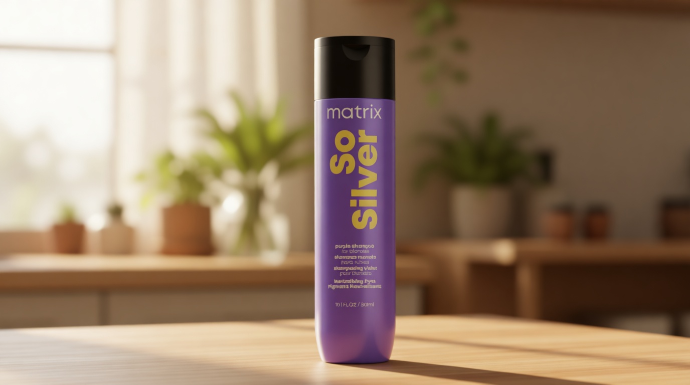 Matrix So Silver Purple Shampoo - Neutralizes Yellow Tones, Color Depositing, Brightening & Toning, For Color Treated, Blonde, Grey, White and Platinum Hair, Vegan Cradle to Cradle Certified