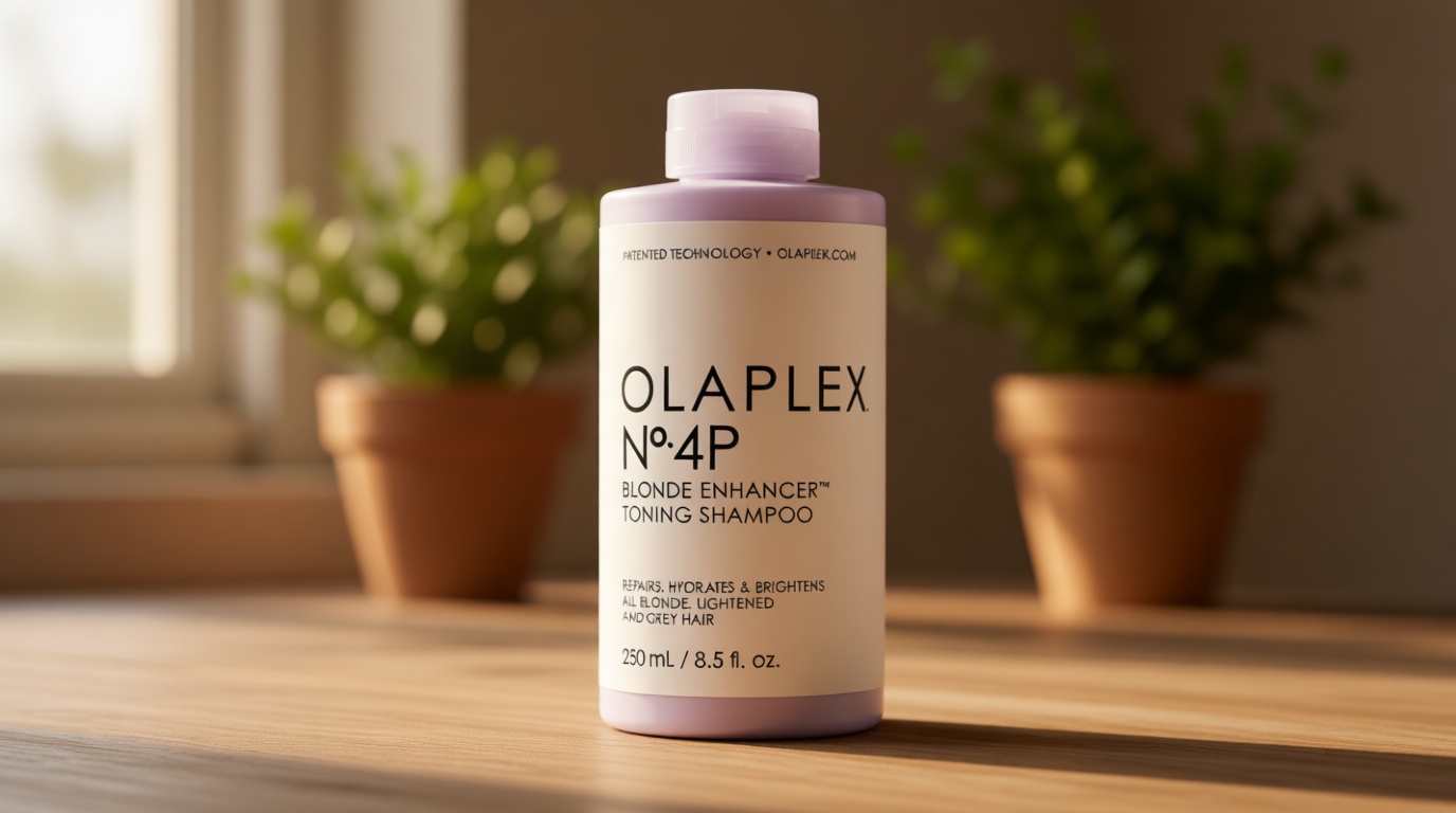 Olaplex Nº.4P Blonde Enhancer Purple Toning Shampoo: Neutralizes Brassiness & Strengthen | Repairs Damages & Hydrates Hair | For Coily, Curly, Straight, and Wavy
