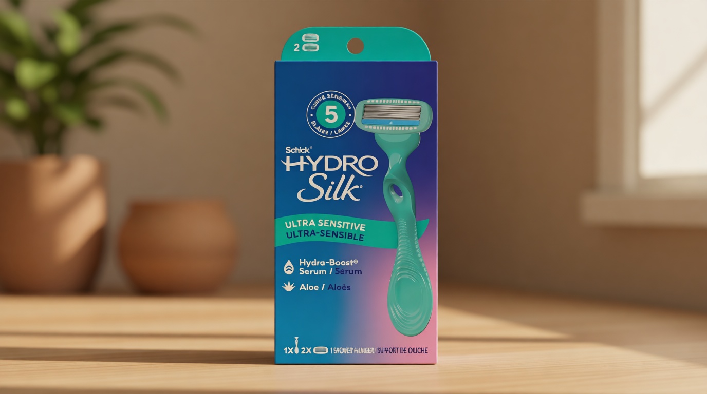 Schick Hydro Silk Ultra Sensitive Razor for Women | Womens Razor for Sensitive Skin, 5 Blade Razors for Women, Womens Razors for Shaving, Includes 1 Handle & 2 Refills