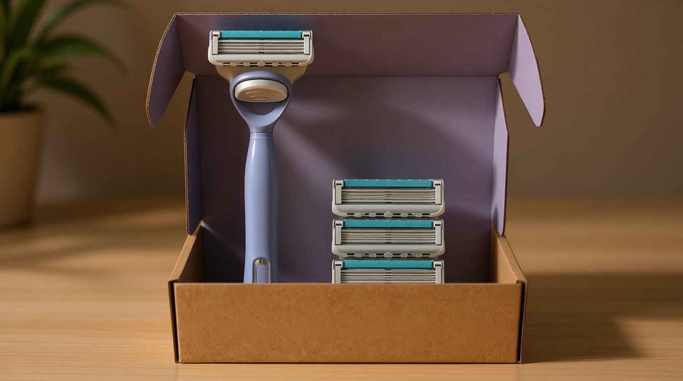 joy Razors for Women, 1 Handle, 4 Razor Blade Refills, Lavender, Lubrastrip to Help Avoid Skin Irritation