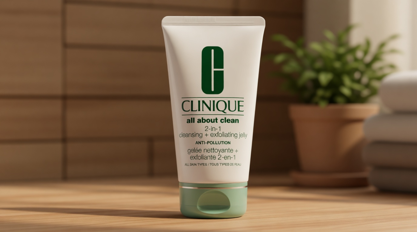 Clinique All About Clean 2-in-1 Cleansing + Exfoliating Jelly, Face Wash & Exfoliator With Salicylic Acid For All Skin Types, 5 Fl Oz