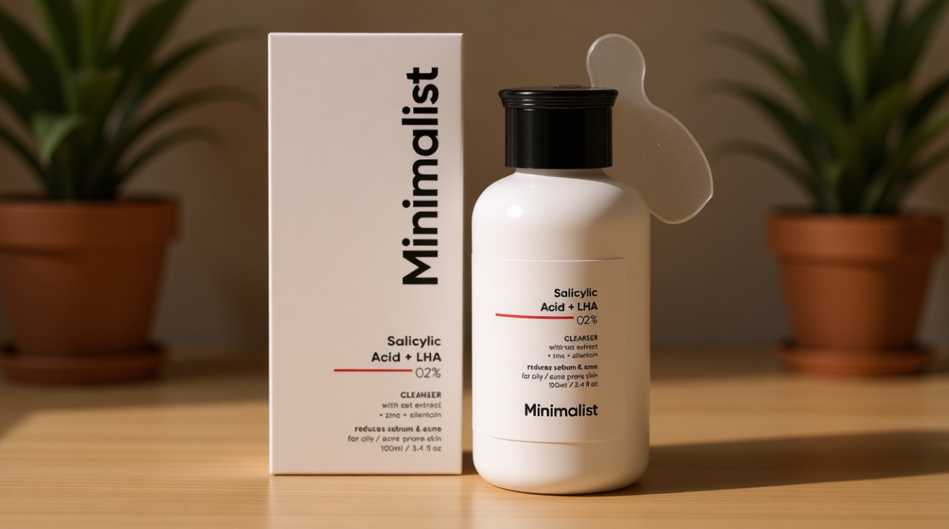 Minimalist 2% Salicylic Acid Face Wash for Oily, Acne Prone Skin | Anti Acne Face Wash With LHA & Zinc | Sulphate free Gentle BHA Liquid Exfoliant | For Women & Men | 3.4 Fl Oz / 100 ml
