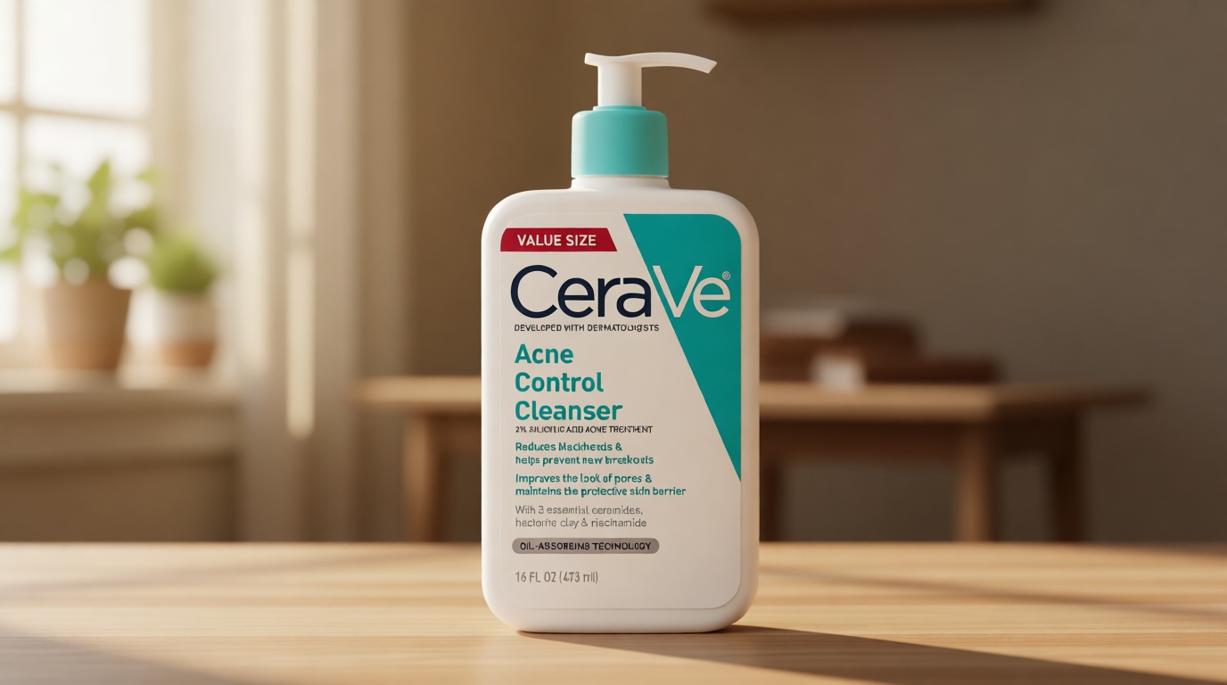 CeraVe Acne Control Cleanser, 2% Salicylic Acid Treatment Formulated With Niacinamide + Ceramides + Oil Absorbing Clay, Gentle Face Wash Helps Clear & Prevent Acne, Fragrance Free, 16 Ounce