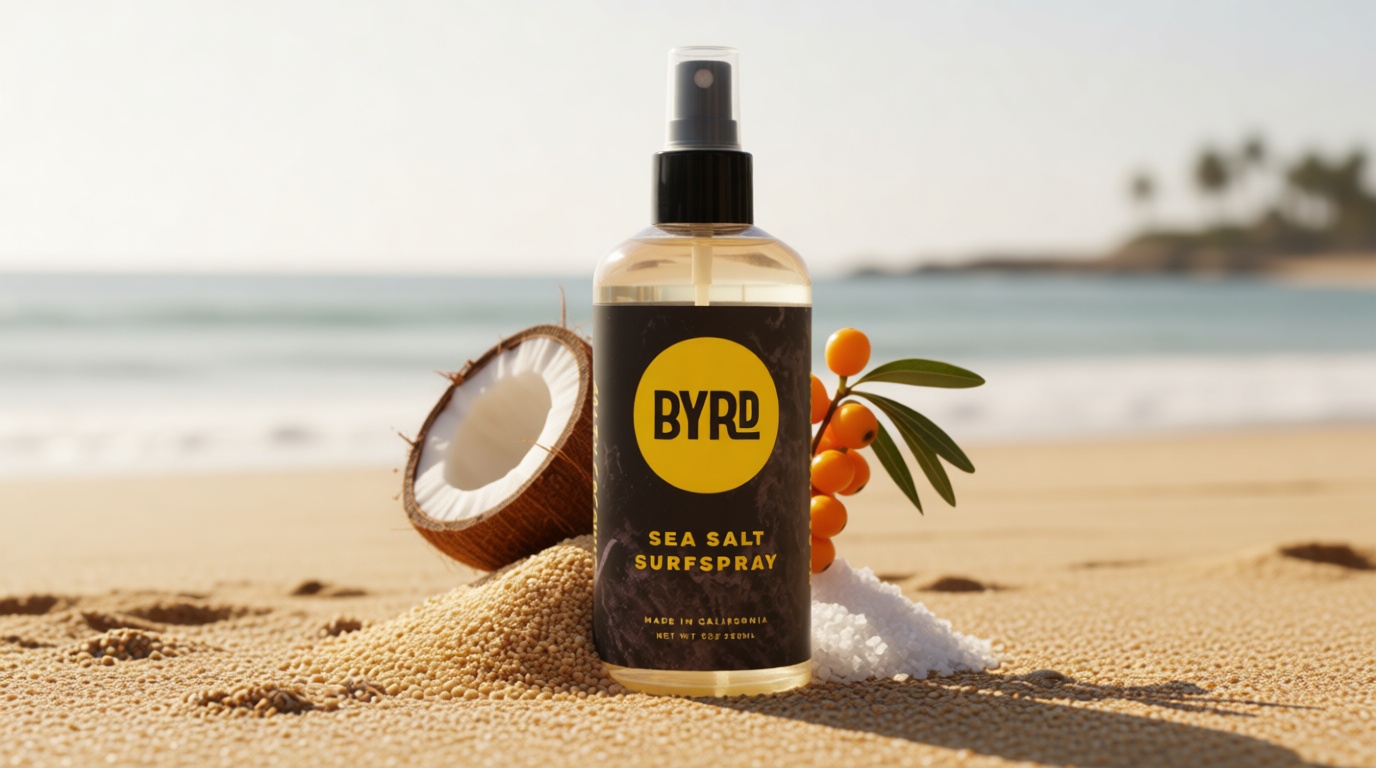 BYRD Hairdo Products Byrd Sea Salt Surfspray, Salty Coconut Scent, Texturizing and Volumizing Sea Salt Spray for Men for Hydrated, Shiny Surfer Hair, Safe for All Hair Types, 8 Fl Oz - Texture Spray