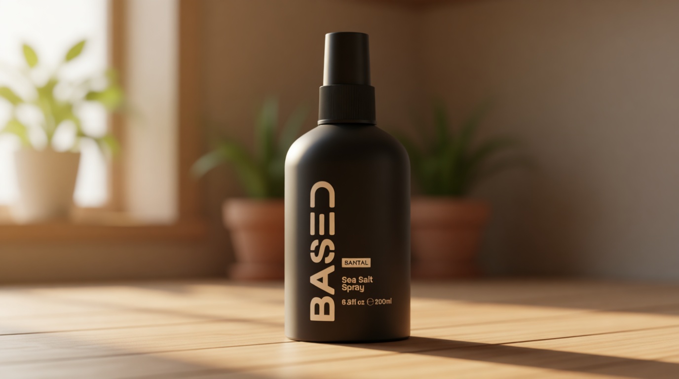 BASED Sea Salt Spray, Natural Finish Sea Salt Spray for Hair, Volume & Texture, Infused with Kelp & Vitamin B5, Light & Non-Greasy, Paraben Free, No Drying Alcohols, 6.8 oz (Pack of 1)