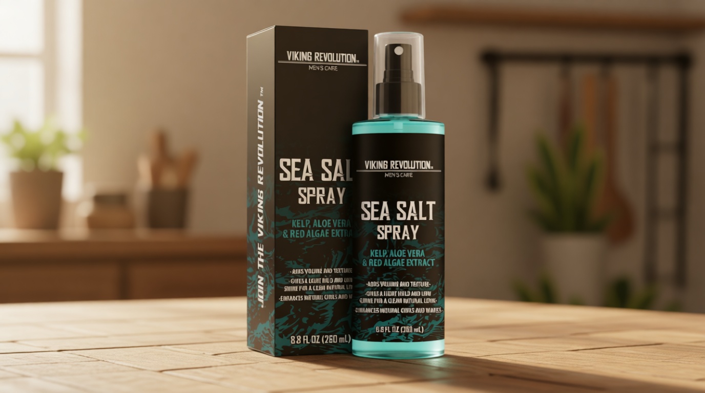 Viking Revolution Sea Salt Spray for Men - Hair Texturizing Spray with Kelp, Aloe Vera and Red Algae Extract - Surf Sprays to Add Volume and Texture for Men and Women Beach Hair - 8.8oz